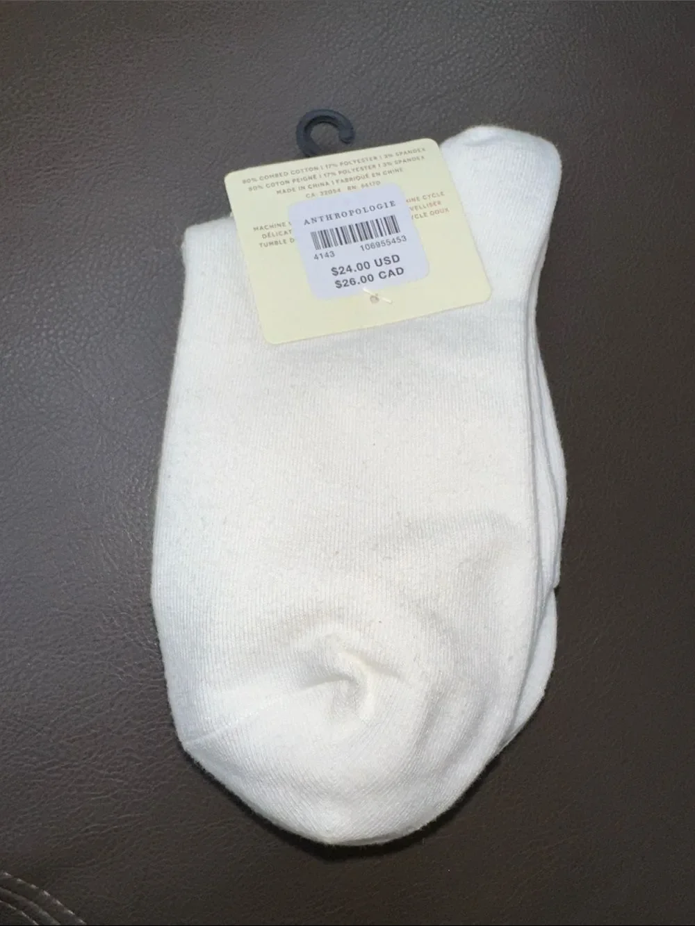 Anthropologie Ivory Red Heart Black Star Knit Icon Cotton Blend Trouser Socks